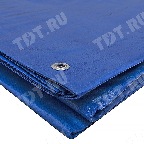 Защитный тент «Тарпаулин®» с люверсами синий, 4*6 м, 180 г/м²