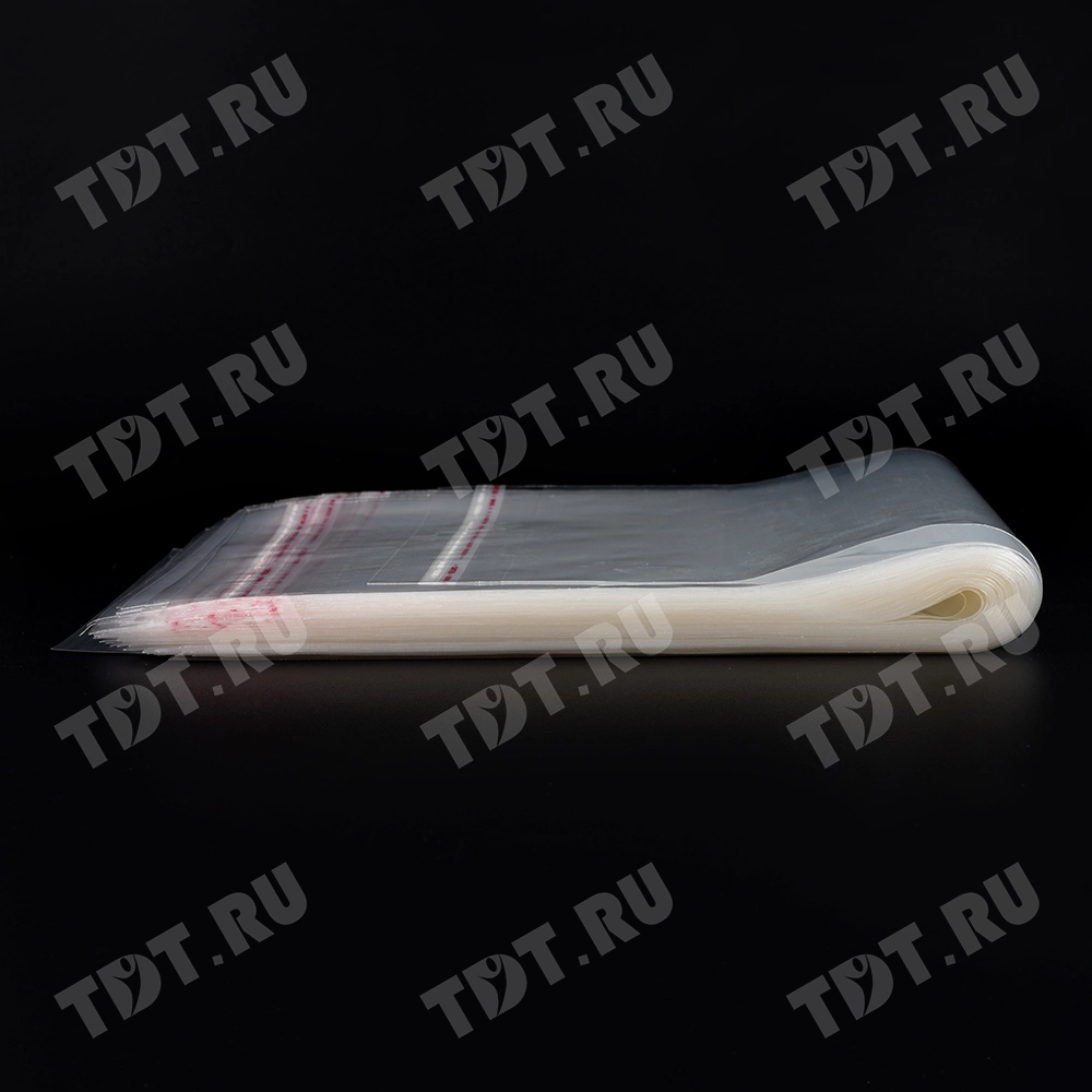 Прозрачный БОПП пакет с клеевым клапаном, 38*15 см, 100 шт.