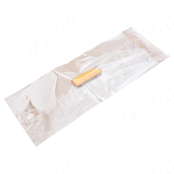 Прозрачный БОПП пакет с клеевым клапаном, 38*15 см, 100 шт.