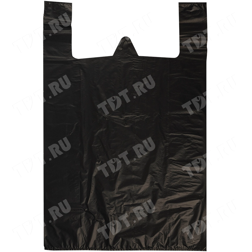 Пакет майка ПНД «WWW» чёрный, 43+20*69см, 33 мкм, 50шт.