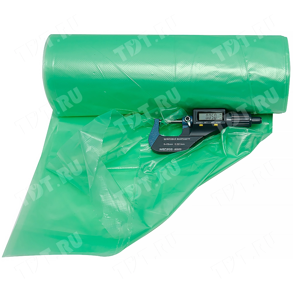 Полиэтиленовые пакеты ПСД 435 литров (зелёные), 85*190 см, 50 мкм, 10 шт./рулон