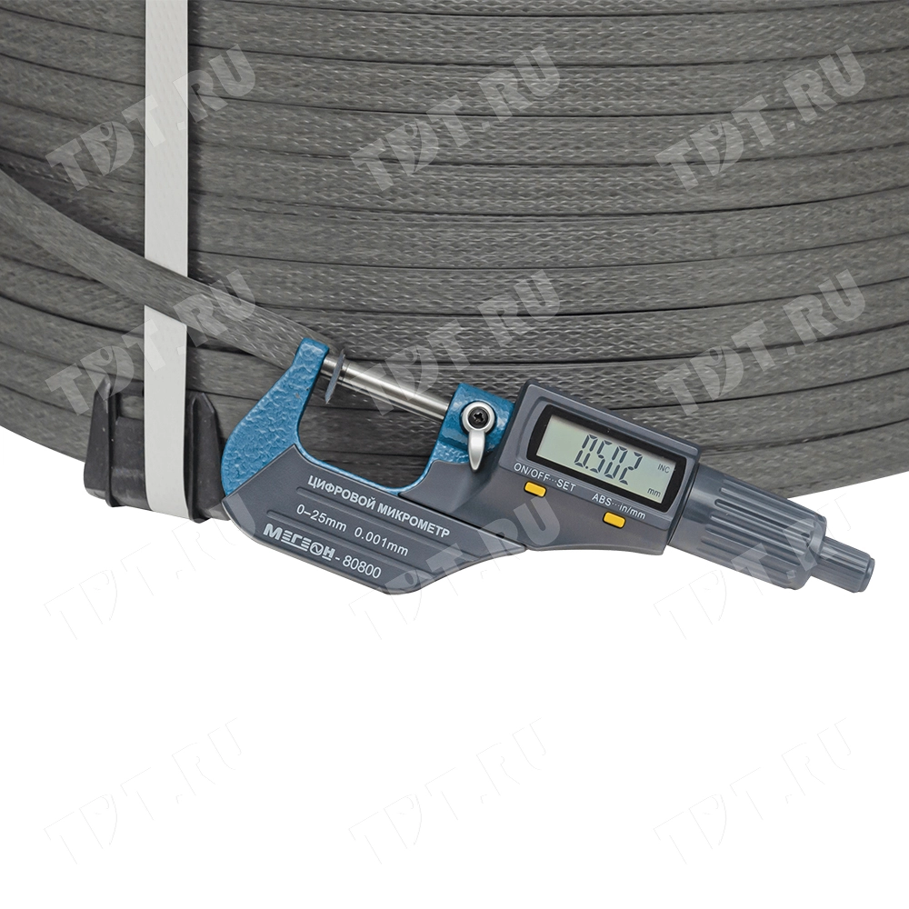 Стреппинг лента полипропиленовая (ПП), 12мм*0.5мм*2000м, серая