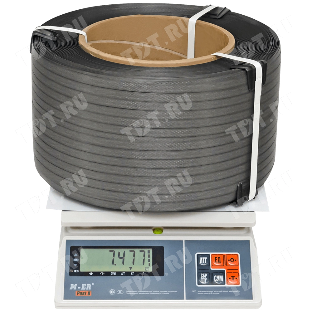 Стреппинг лента полипропиленовая (ПП), 12мм*0.5мм*2000м, серая