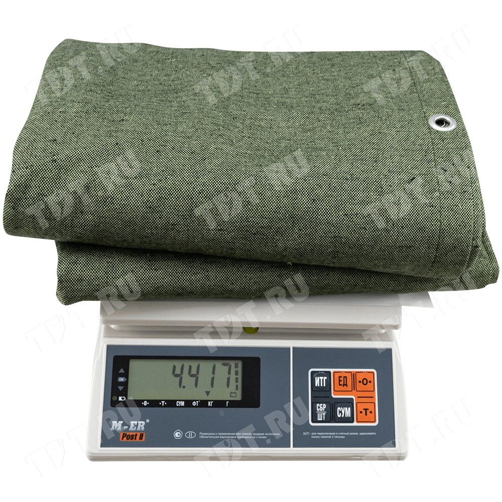 Брезент ВО с люверсами, хаки, 400 г/м², 3*4 м