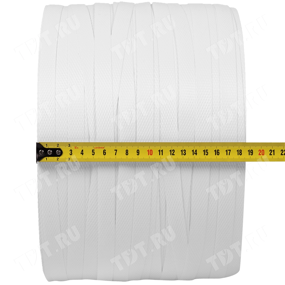 Стреппинг лента полипропиленовая (ПП), 15мм*0.8мм*500м, белая