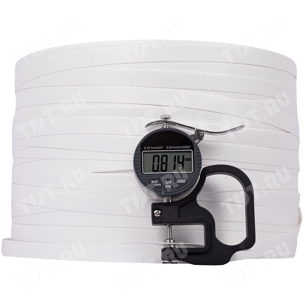 Стреппинг лента полипропиленовая (ПП), 15мм*0.8мм*500м, белая