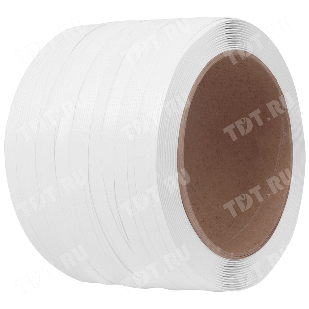 Стреппинг лента полипропиленовая (ПП), 15мм*0.8мм*500м, белая
