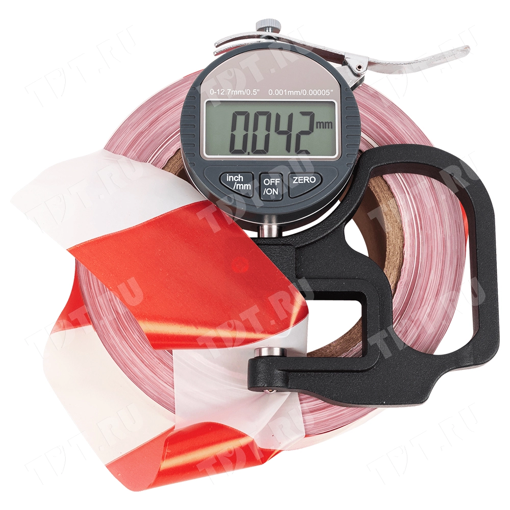 Сигнальная лента, красно-белая, 75мм*150м*35мкм