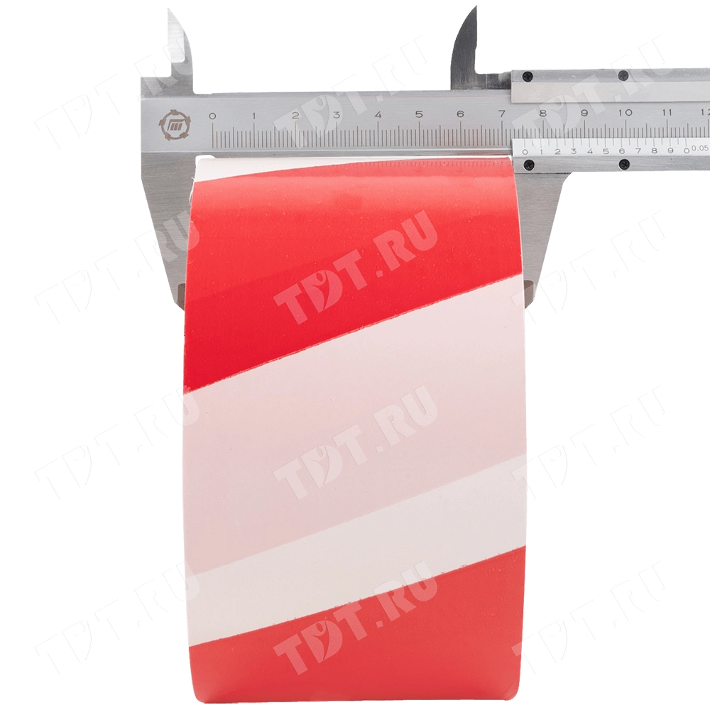 Сигнальная лента, красно-белая, 75мм*150м*35мкм