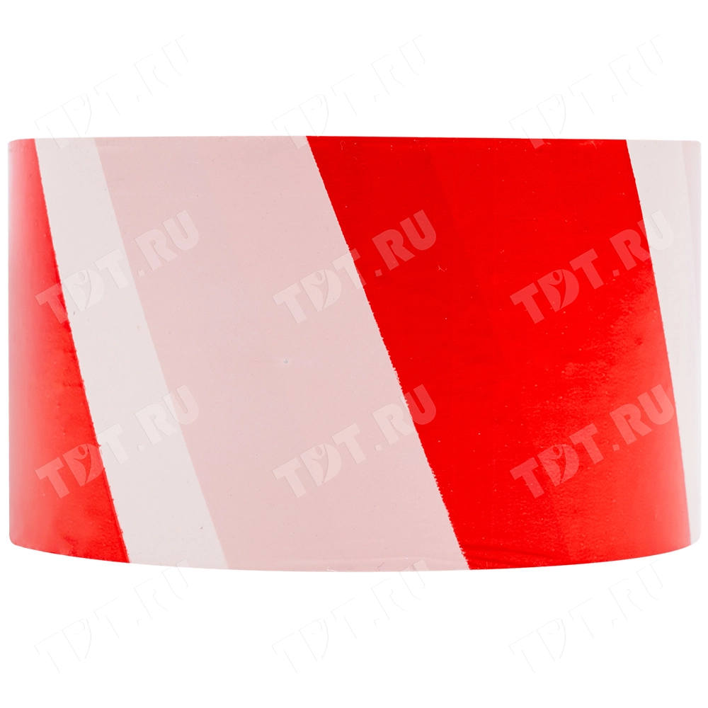 Сигнальная лента, красно-белая, 75мм*150м*35мкм