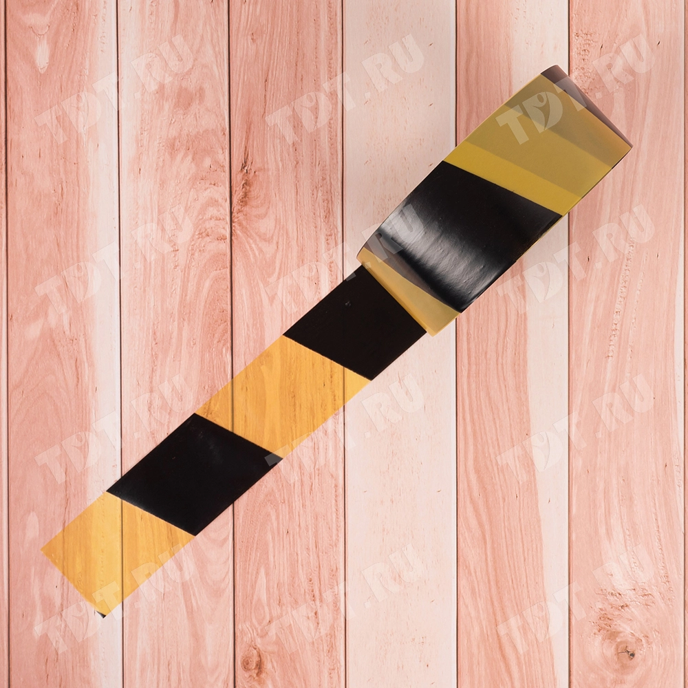 Сигнальная лента для ограждений, жёлто-чёрная, 50мм*200м*35мкм