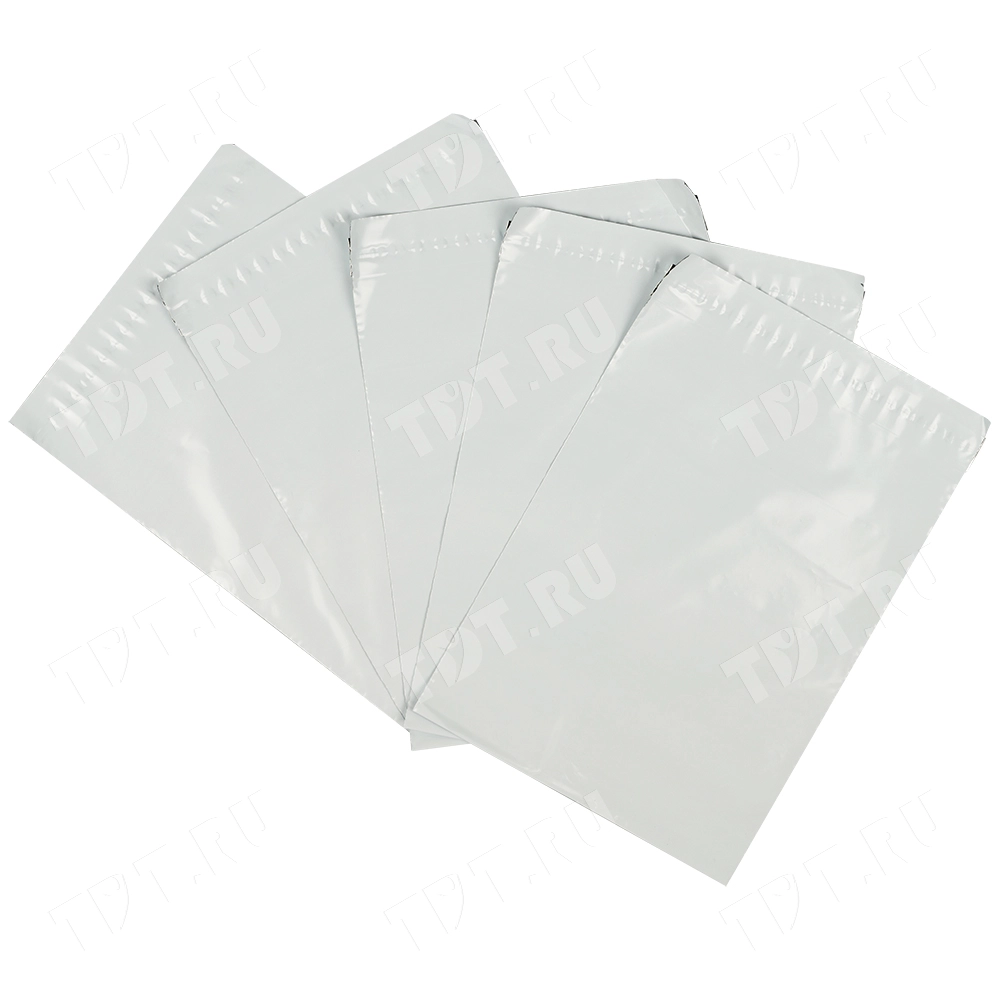 Курьер-пакет белый без печати, без кармана, 430*500+40 мм, 50 мкм, 1 шт.