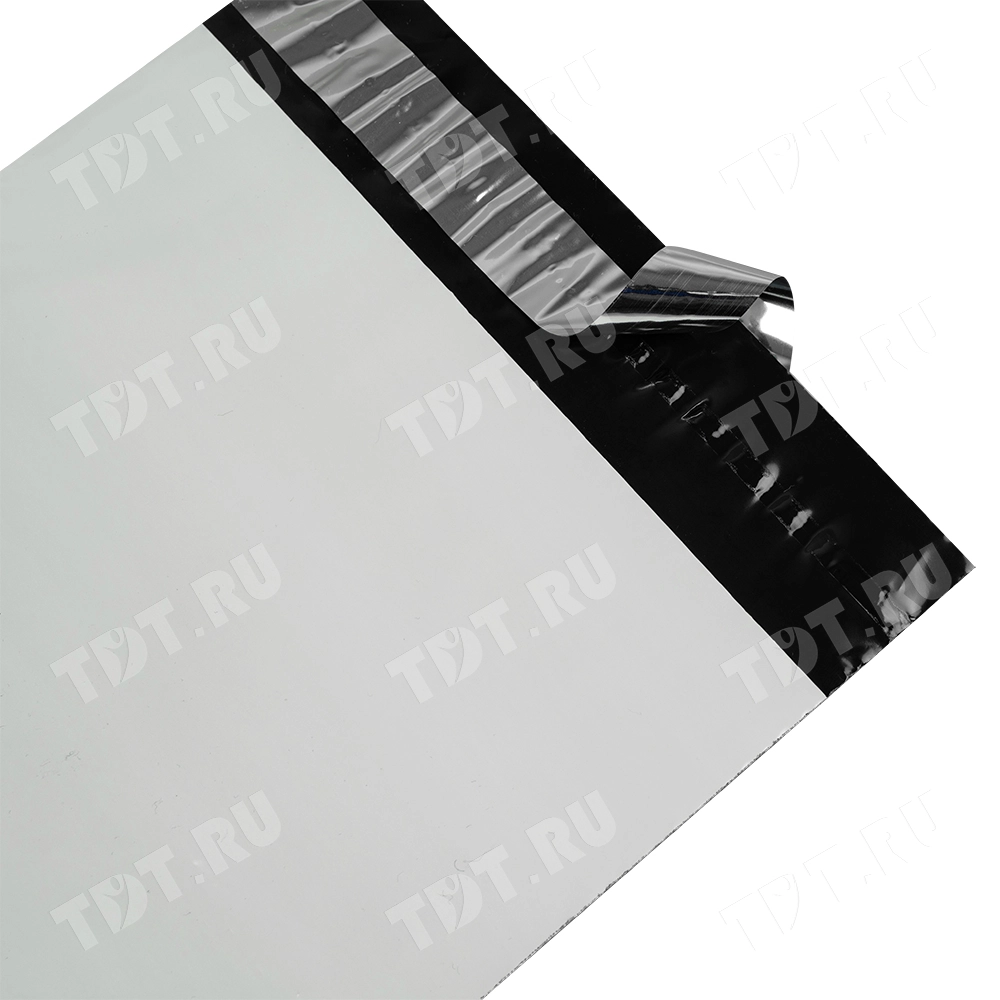 Курьер-пакет белый без печати, без кармана, 430*500+40 мм, 50 мкм, 1 шт.