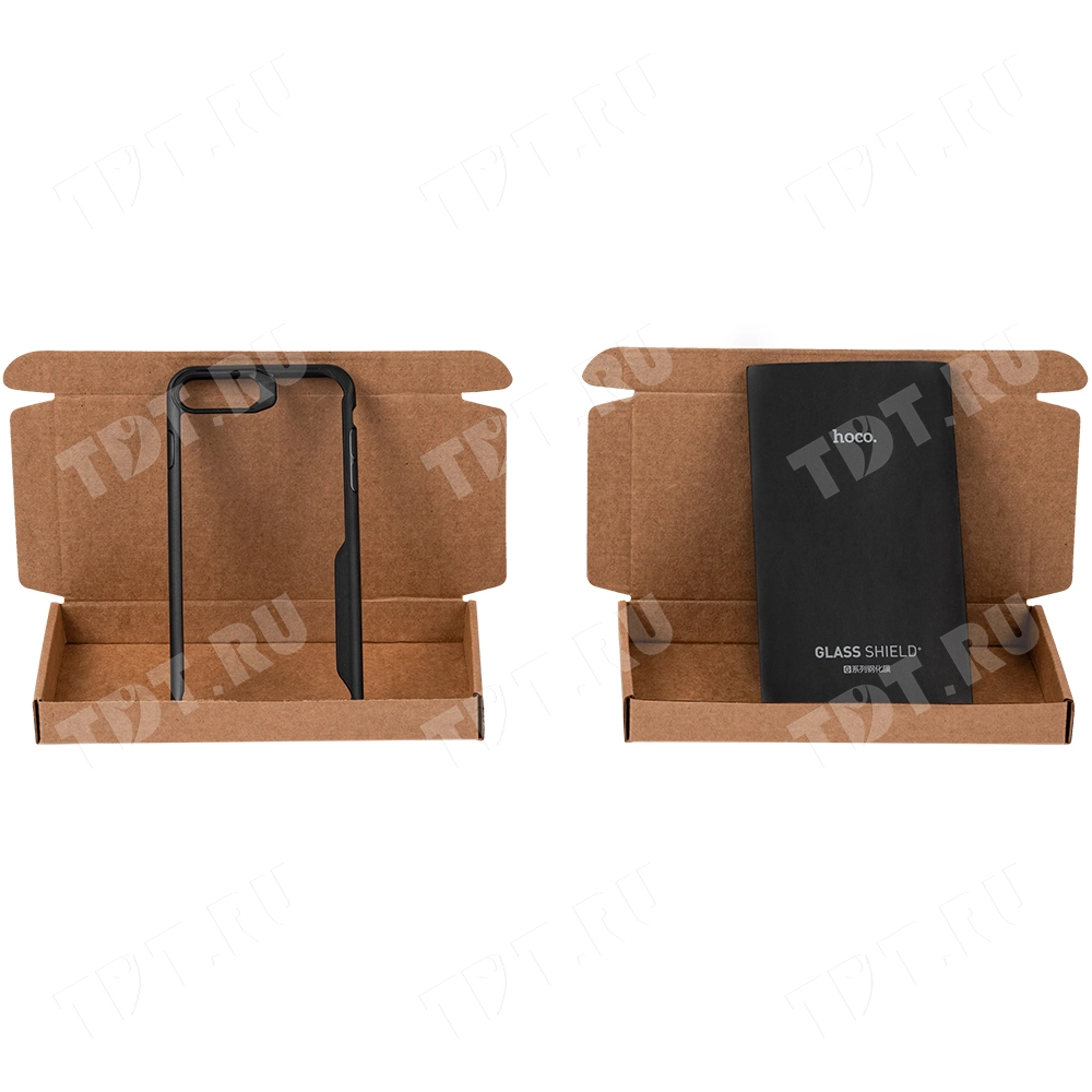 Коробка под чехол для телефона, бурая, 180*90*20 мм, Т-24 Е