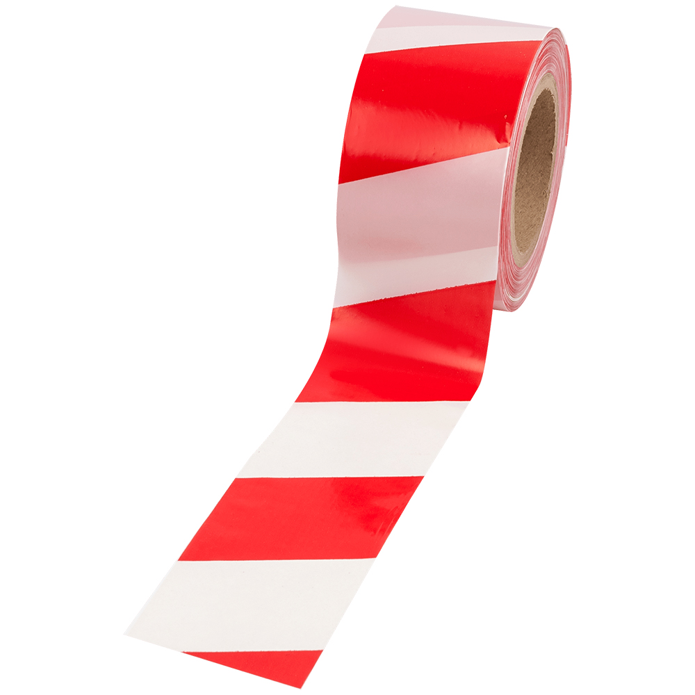 Сигнальная лента, красно-белая, 75мм*150м*35мкм Сигнальная лента, красно-белая, 75мм*150м*35мкм