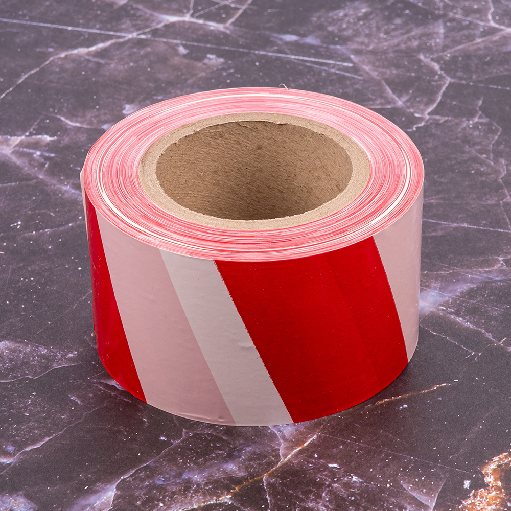 Сигнальная лента, красно-белая, 75мм*150м*35мкм Сигнальная лента, красно-белая, 75мм*150м*35мкм