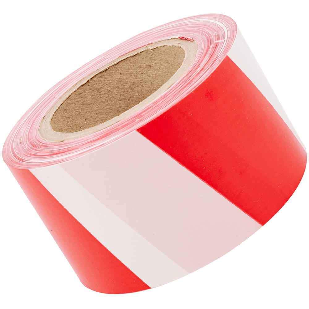 Сигнальная лента, красно-белая, 75мм*150м*35мкм Сигнальная лента, красно-белая, 75мм*150м*35мкм
