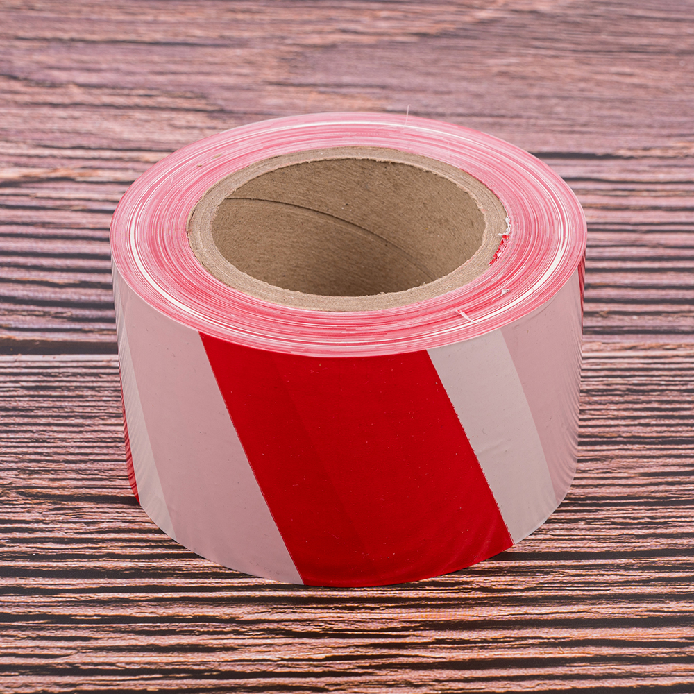 Сигнальная лента, красно-белая, 75мм*150м*35мкм Сигнальная лента, красно-белая, 75мм*150м*35мкм