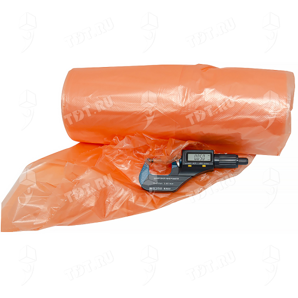Полиэтиленовые пакеты ПСД 540 литров (оранжевые), 90*210 см, 50 мкм, 10 шт./рулон