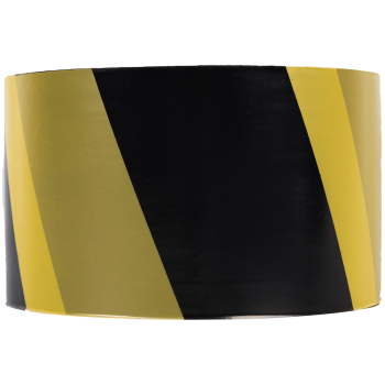 Сигнальная лента для ограждений, жёлто-чёрная, 75мм*200м*35мкм