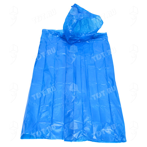Полиэтиленовый плащ-дождевик (пончо с капюшоном) Unibob, синий