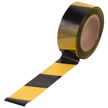 Сигнальная лента для ограждений, жёлто-чёрная, 50мм*200м*35мкм