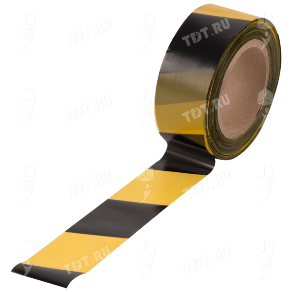 Сигнальная лента для ограждений, жёлто-чёрная, 50мм*200м*35мкм
