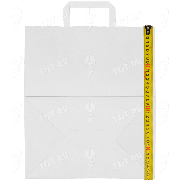 Белый пакет с плоской ручкой, 70 г/м², 32*20*37 см