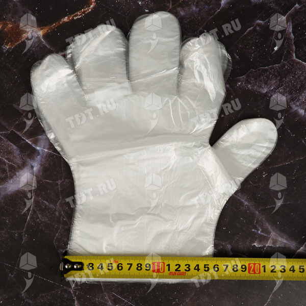 Перчатки полиэтиленовые A.D.M., Лайт, прозрачные, размер L, 100шт./уп.