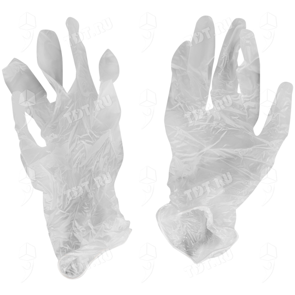 Перчатки виниловые A.D.M., белые, размер S, 100 шт./уп.