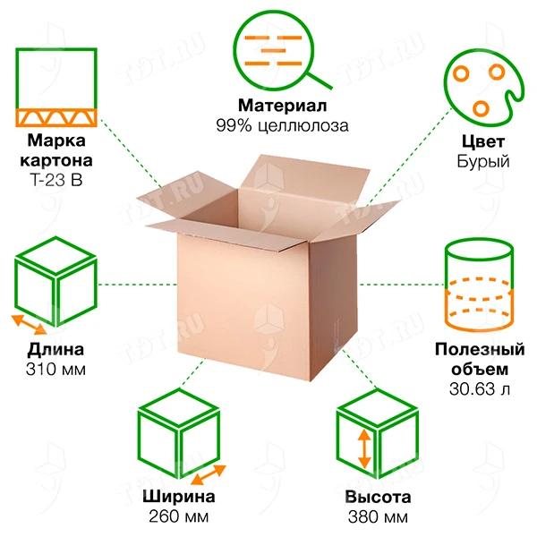 Картонный короб СДЭК тип «L», 310*260*380 мм